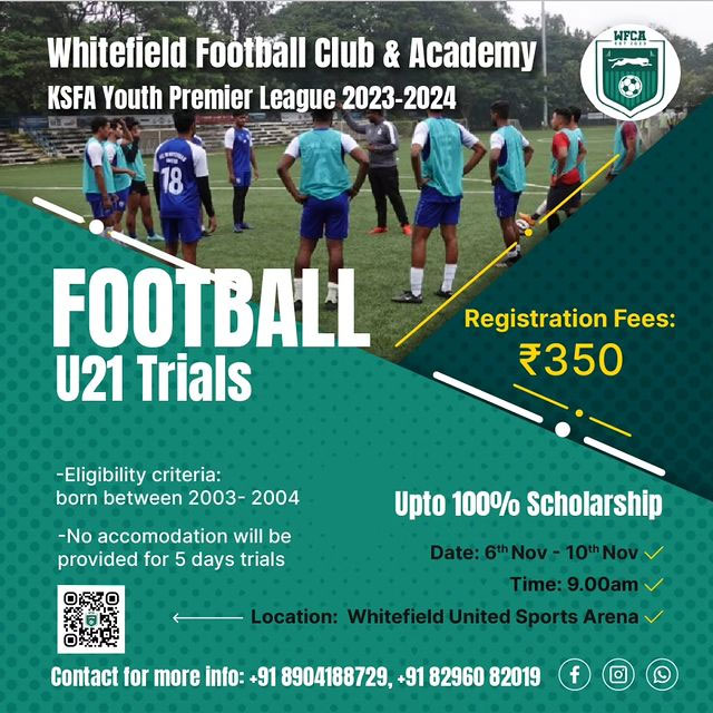Read more about the article Whitefield Football Club & Academy Trials, Bengaluru