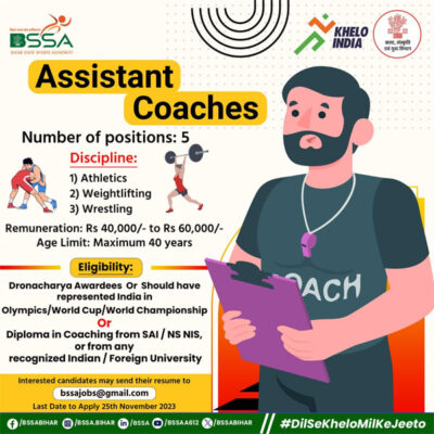 Read more about the article Bihar State Sports Authority Hiring Assistant Coaches