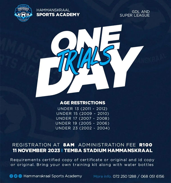 You are currently viewing Hammanskraal Sports Academy Trials, South Africa