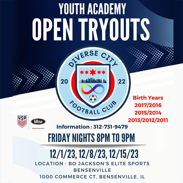 Diverse City FC Academy Open Try-Outs, Illinois - US Health Supplements ...