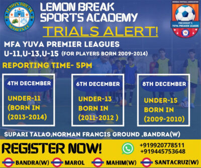 Read more about the article Lemon Break Sports Youth Team Trials, Mumbai