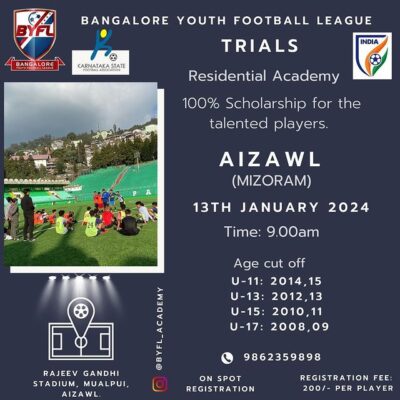 Read more about the article Bangalore Youth Football League Trials, Mizoram