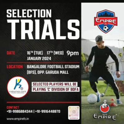 Read more about the article Empire FC Selection Trials, Bengaluru