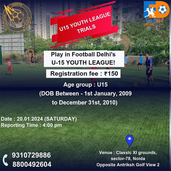 You are currently viewing Ignite Football Academy Youth League Trials, Noida