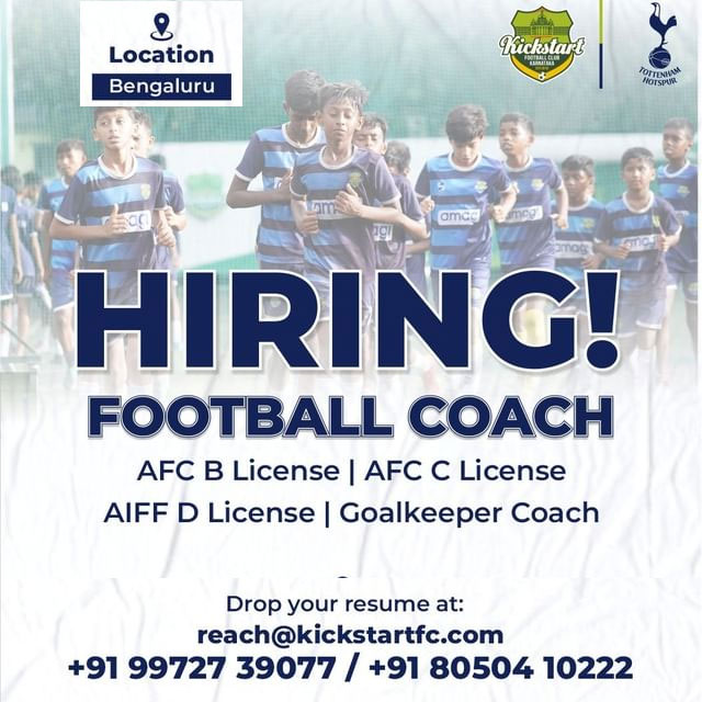 Read more about the article Kickstart FC Hiring Football Coaches, Bengaluru