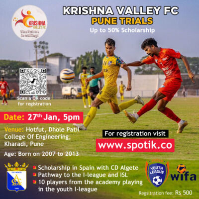 Read more about the article Krishna Valley Football Academy Scholarship Trials, Pune