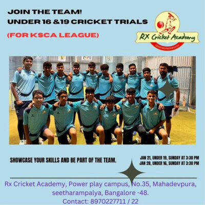 Read more about the article Rx Cricket Academy KSCA League Trials, Bengaluru