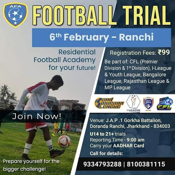 You are currently viewing Aryax Football Academy Trials, Ranchi