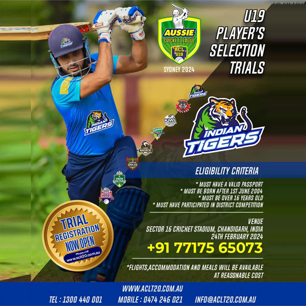 Read more about the article Aussie Cricket League T20 Trials, Chandigarh