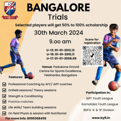 Read more about the article BYFL Football Academy – All India Scholarship Trials, Bengaluru