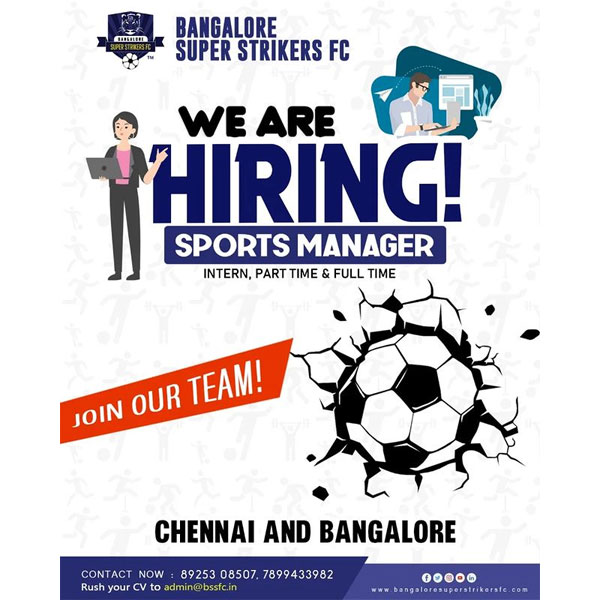 Read more about the article Bangalore Super Strikers FC Hiring Sports Manager