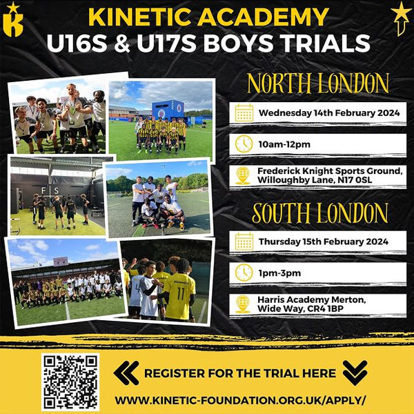 Read more about the article Kinetic Academy U16S & U17S TRIALS, London, UK
