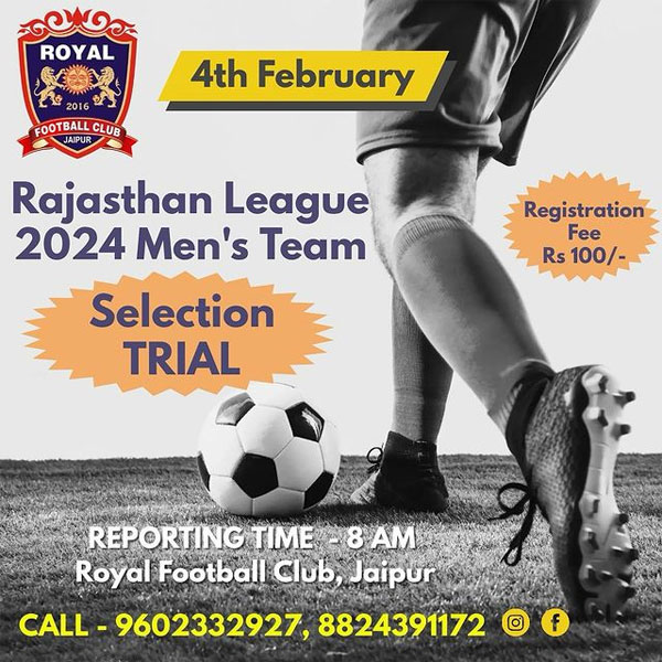 You are currently viewing Royal Football Club Senior Team Trials, Jaipur