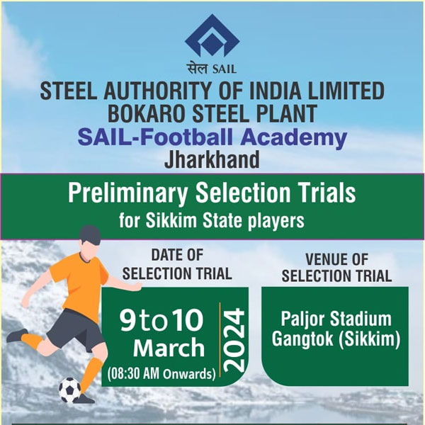 You are currently viewing SAIL Football Academy Jharkhand Selection Trials, Sikkim