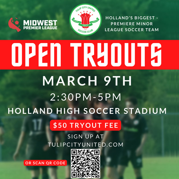 Read more about the article Tulip City United Soccer Tryouts, Holland, MI