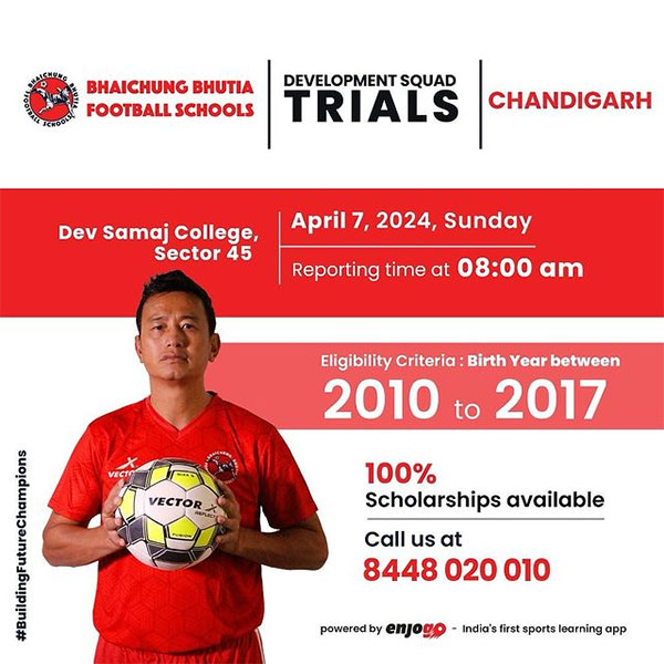 You are currently viewing Bhaichung Bhutia Football Schools Trials, Chandigarh